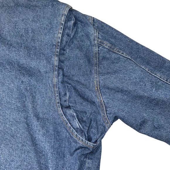 Geoffrey Beene Men’s Leather Collar Denim Jacket Size XL - Picture 7 of 9